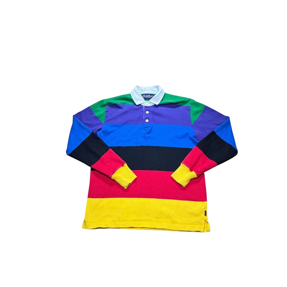 Rowing Blazers Mens Multicolor Striped Rugby Shirt Small Made in Portugal